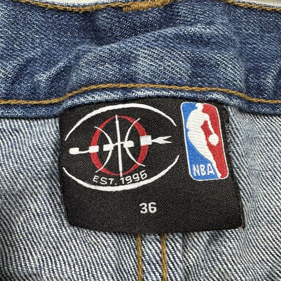 Vintage UNK San Antonio Spurs NBA Jeans 36 Two-Sided Embroidered Patches Y2K - Picture 3 of 16